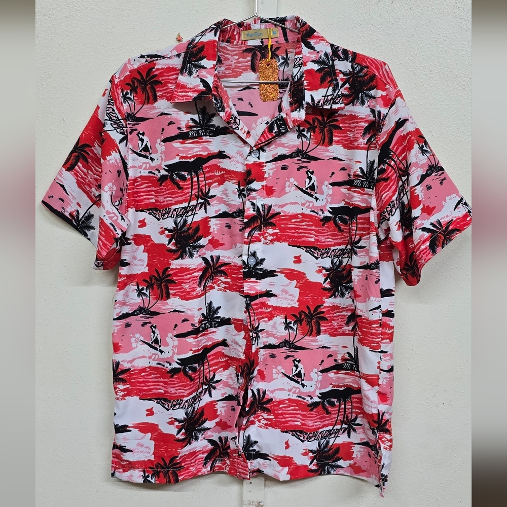 Tropical Red and Black Men's Shirt